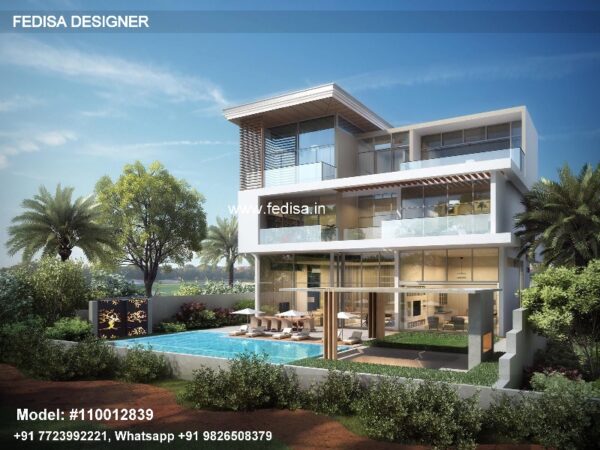 Kitchen Entrance Design Luxury Villa With Swimming Pool Green Colour House Outside Asian Paints Outside Wall Colour