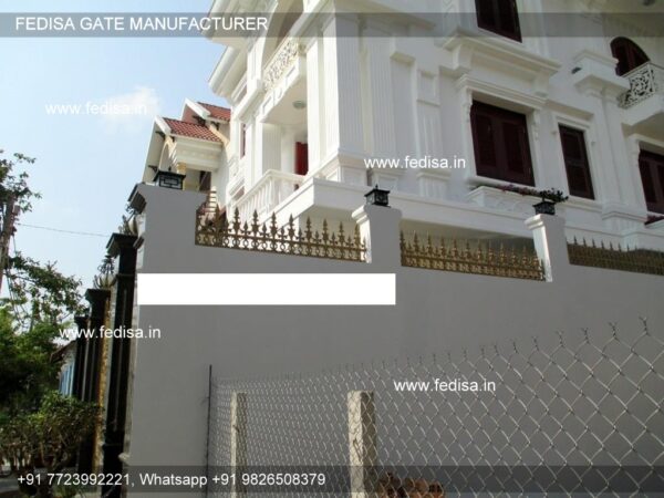 Compound Gate Design Grill Fencing Design Boundary Gate Pipe Design Gate With Wood Design