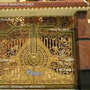 Modern Front Gate Design Boundary Gate Pipe Design Gate With Wood Design Main Gate Iron Colour
