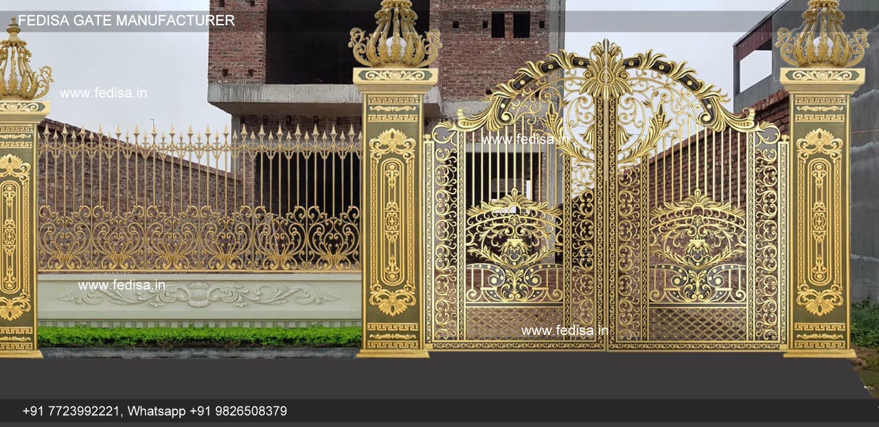 Steel Ka Gate 10 Feet Main Gate Design Gate Side Wall Design Steel Main Gate Design For Home