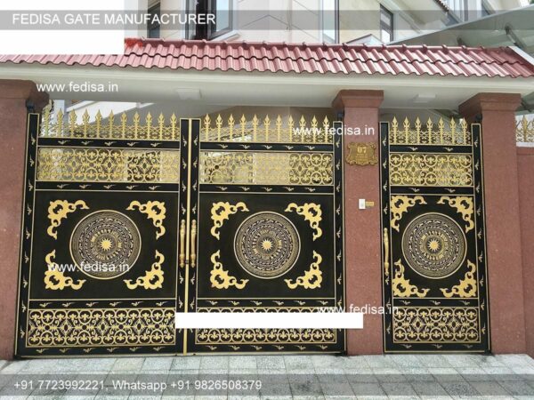 Stainless Steel Gate Design High Gate Design Big House Gate Design Grey Colour Gate Design