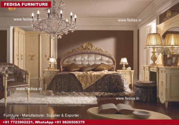 Modern King Size Bed Crib And Dresser Set Wooden Single Bed Modern Classic Bedroom Interior Design
