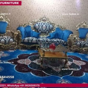 Wooden Setty Set L Shape Small Sofa Beautiful Drawing Room Green Colour Sofa Set