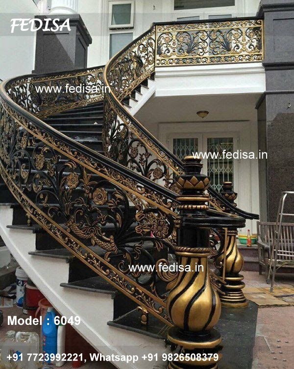 Luxury Classic Decorative Handrails For Stairs Iron Stair Parts Victorian Spiral Staircase