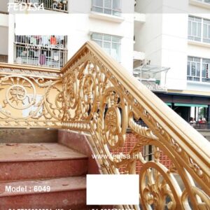 Luxury Classic Metal Handrails For Outside Stairs Metal Stair Railing Horizontal Modern Iron Staircase