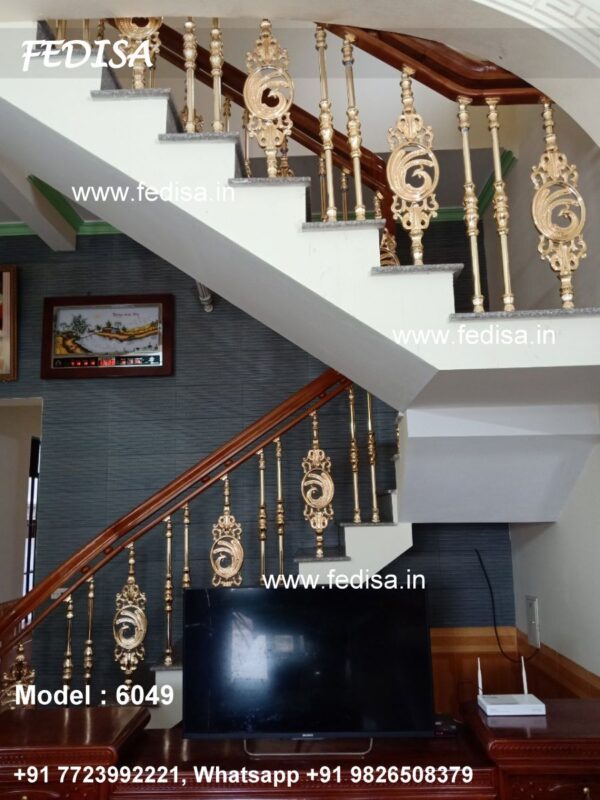 Luxury Classic Small Wooden Staircase Cherry Wood Stairs Dark Wood Banister