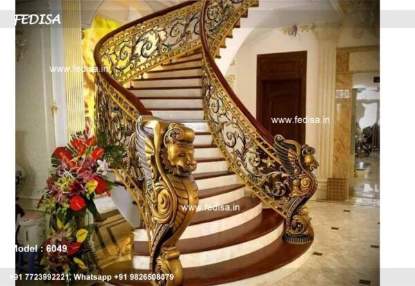 Luxury Classic Wood Stairwell Wood Stairs With Iron Balusters 2 Step Wooden Stairs