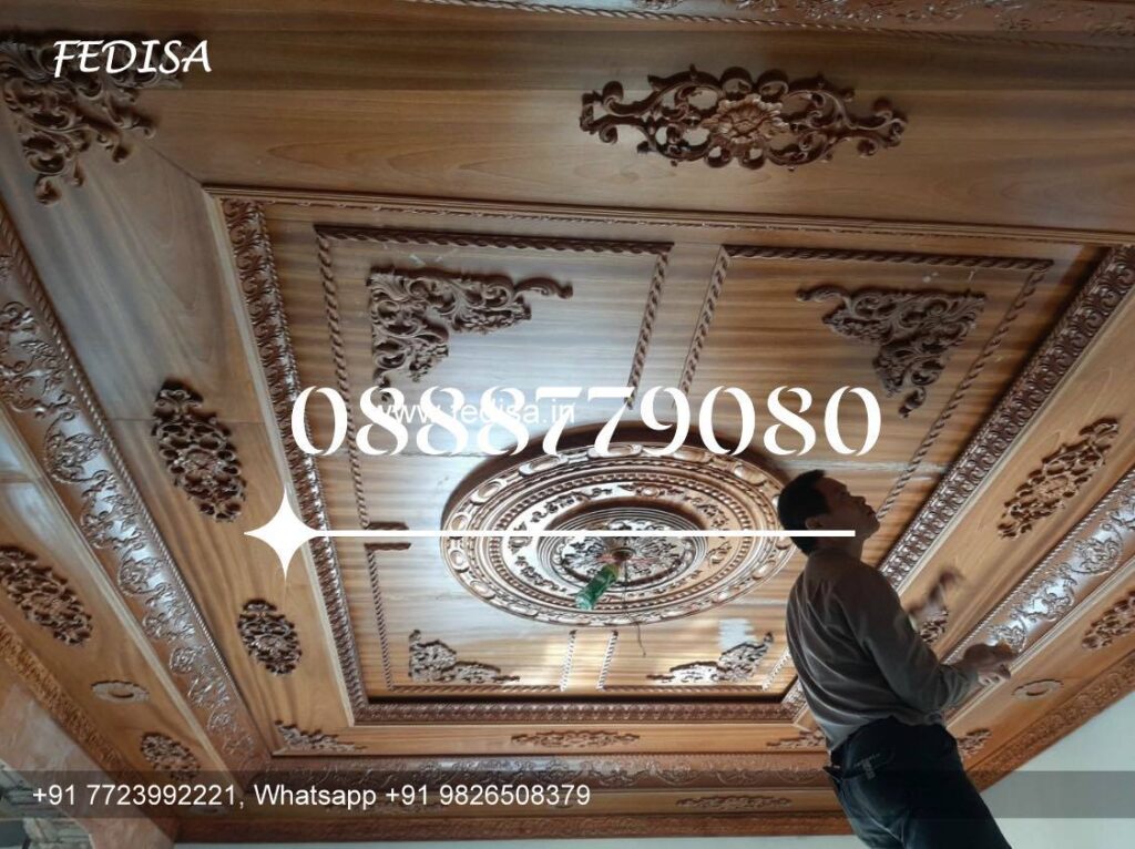 Wood Ceiling, Double Fan Pop Design Plus Minus Double Height Ceiling ...