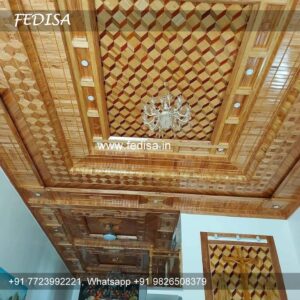 Wood Ceiling, False Ceiling Small Room False Ceiling Square Design False Ceiling Two Fan Design