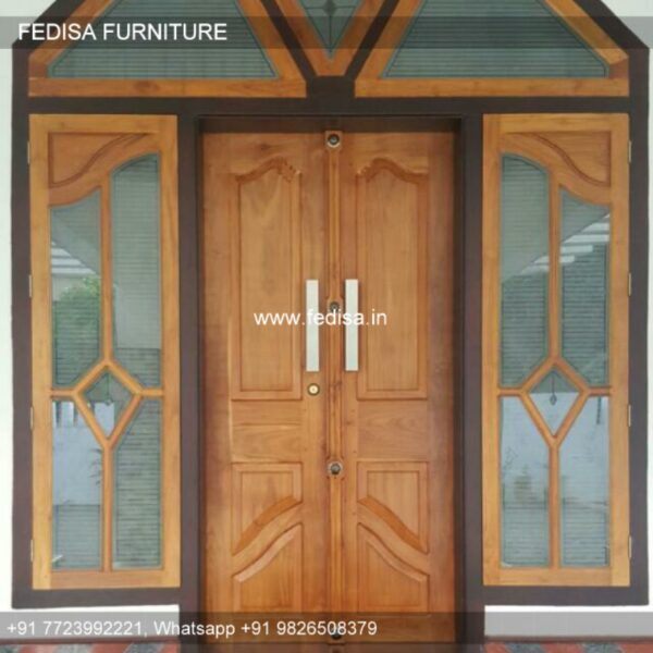 Wooden Double Door Design, Main Door Design With Window | Decorative Wooden Door Latest