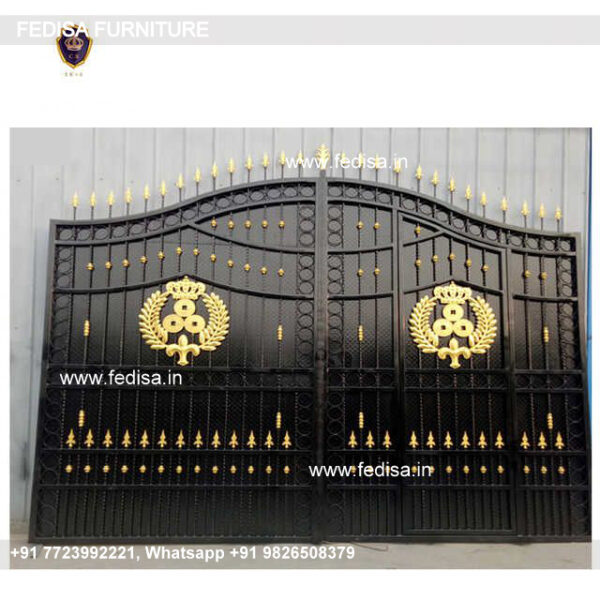 Simple Wall Boundary Grill Design Modern Metal And Wood Fence 219 Feet Gate Design Pinterest Main Gate Design Main Gate Design
