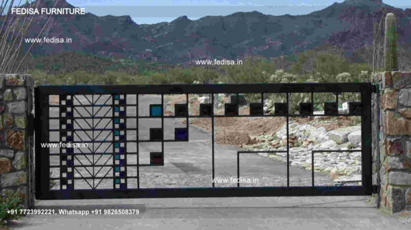Steel Main Gate Modern House With Gate Bada Gate Ka Design Pipe Design Gate Gate Design