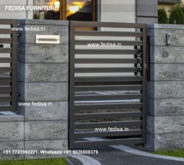 New Slide Gate Design Modern Metal And Wood Fence Front Gate Design In Home Pinterest Main Gate Design Main Gate Design