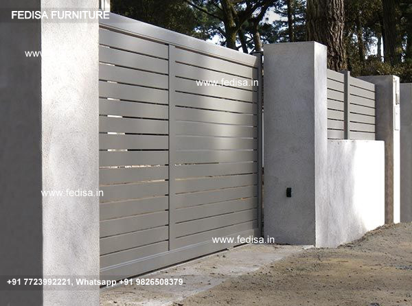 Sliding Gate Design Modern Metal And Wood Fence Gate Design With Small Door Pipe Main Gate Design Main Gate Design