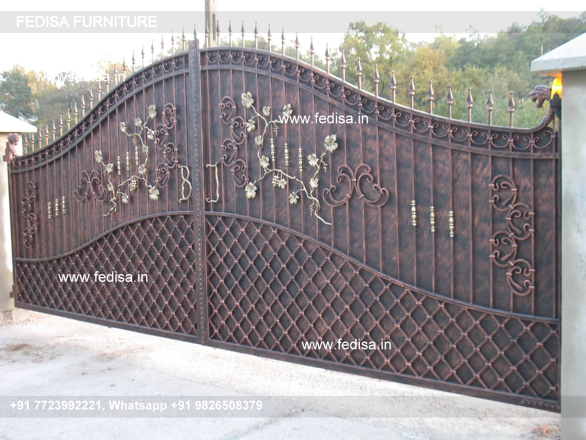 Main Gate Design 4281 Modern Iron Fence Main Gate With Small Door Plai Gate Design Iron Gate Design
