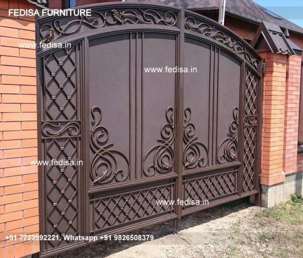 Modern Front Wall And Gate Designs Modern Metal And Wood Fence Mine Gate Design Pipe Main Gate Design Main Gate Design