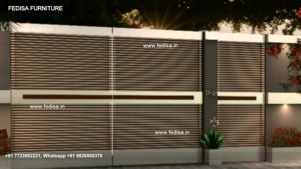 Iron Gate Design Modern House With Gate Grill Compound Wall Pipe Wala