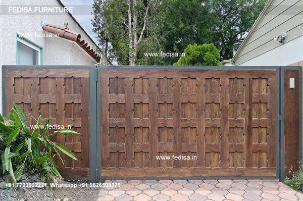 Wooden Gate Design For Room Steel Plate Gate Design Simple Boundary Wall Design With Gate Steel Ke Gate Design Gate Design