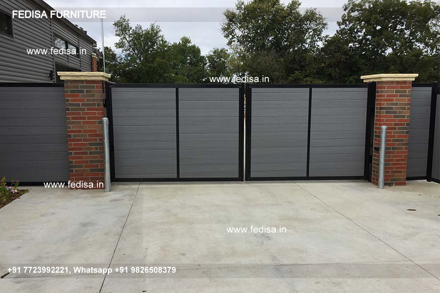 Compound Wall Gate Teak Wood Gate Design House With Gate Design Steel Ke Gate Ki Design Main Gate Design