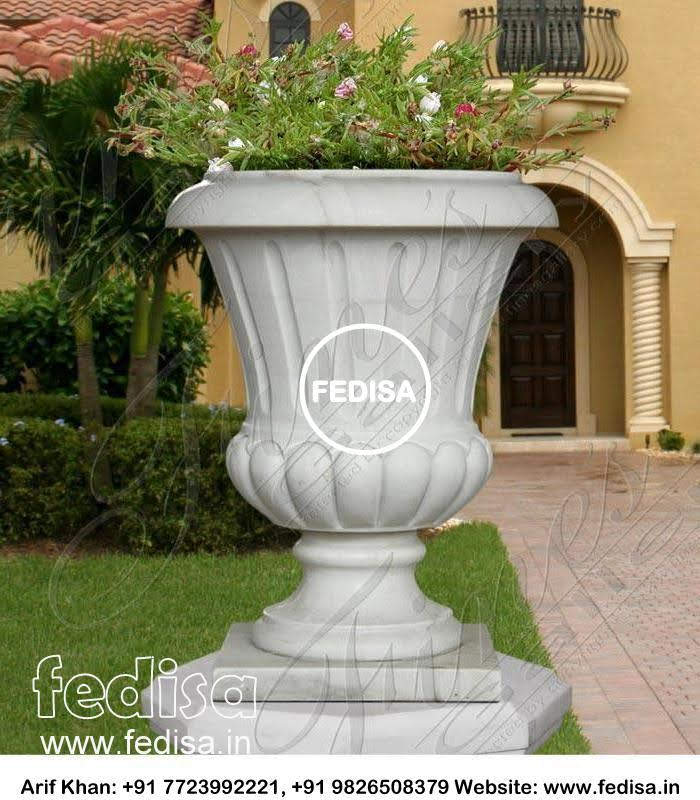 Large White Marble Plant Pot 15Cm Plant Pot Large Hanging Baskets For Sale