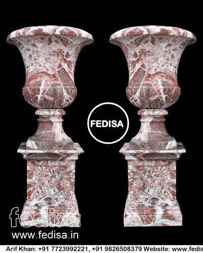 Marble Effect Plant Pot 24Cm Plant Pot 10 Inch Pot With Drainage