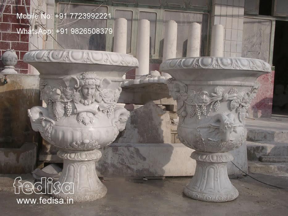 Marble Ceramic Pot Metal Plants For Outdoors Large Indoor Planters With Drainage