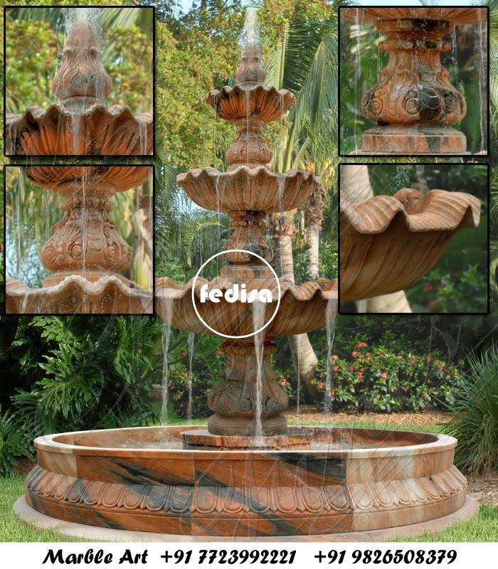 Indoor Marble Fountain Stone Water Features Solar Powered Bird Bath