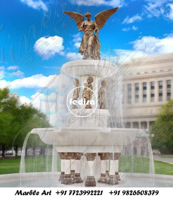 White Marble Fountain Pond Aerator Fountain Dragon Water Feature