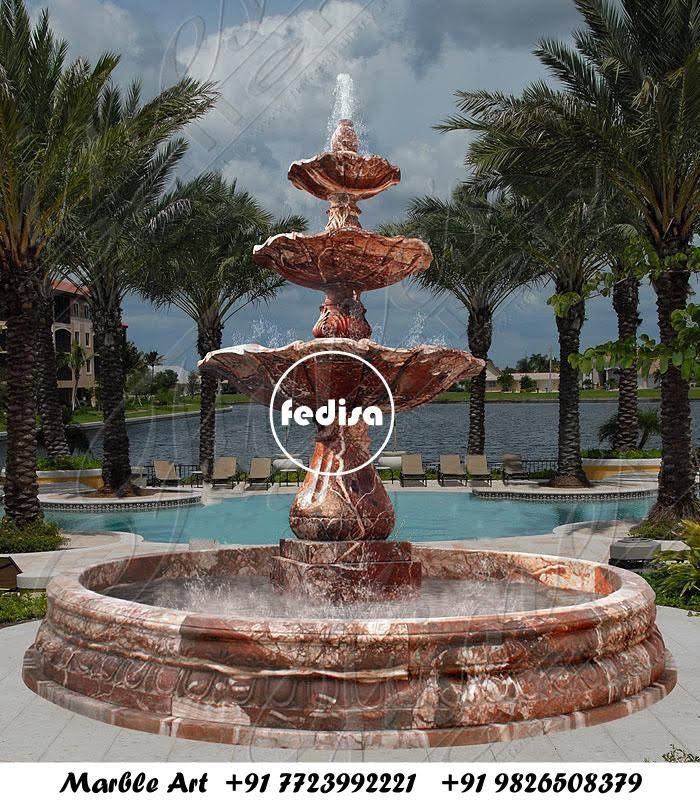 Marble Garden Fountain Solar Panel Fountain Large Garden Water Features For Sale