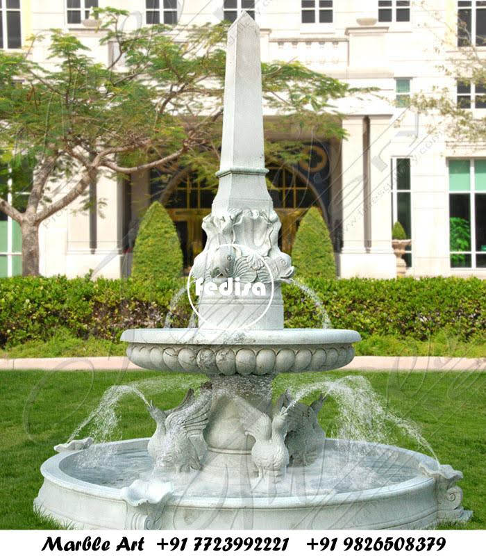 White Marble Fountain Room Fountain Cascade Fountain