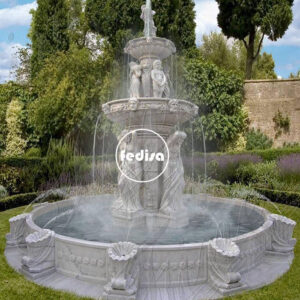 Marble Wall Fountain Alpine Rock Waterfall Fountain With Led Lights Cherub Fountain