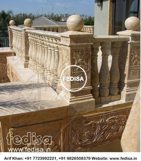 Marble Staircase Railing Steel Handrail Stainless Steel Balustrade Posts