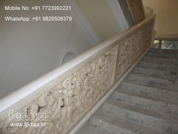 Marble Handrail Wooden Handrails For Stairs Interior Tempered Glass Railing