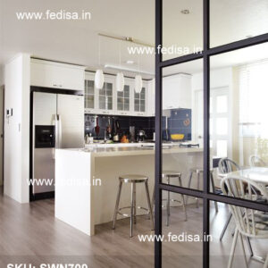 Living Room Partition Dressing Screen Glass Divider Wall 2 Panel Room Divider