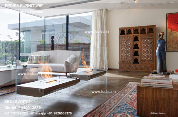 2m Room Divider Dressing Screen Glass Divider Wall 56 Panel Room Divider