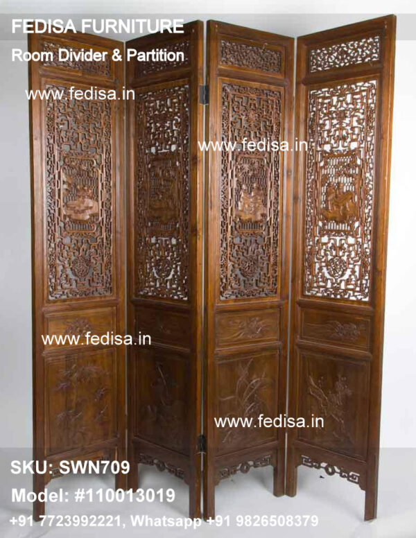 Acoustic Room Divider Wooden Separator Portable Wall Divider Glass Partitions For Home