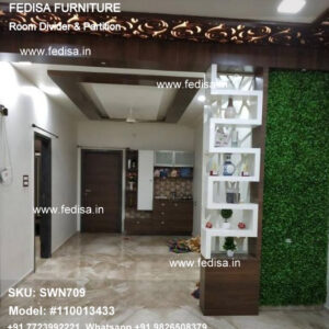 Mini Room Divider Temporary Wall Partition Wooden Screen Divider Rolling Room Divider