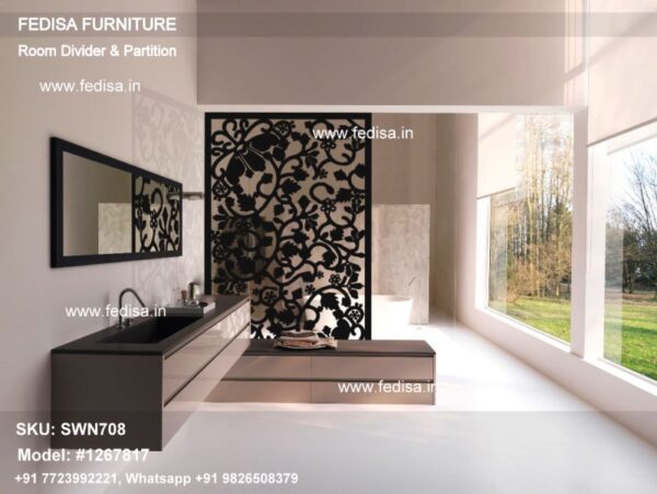 2m High Room Dividers Wooden Separator Portable Wall Divider Glass Partitions For Home