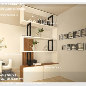 Folding Portable Partition Room Divider With Storage Dining Hall Partition L Shaped Room Divider