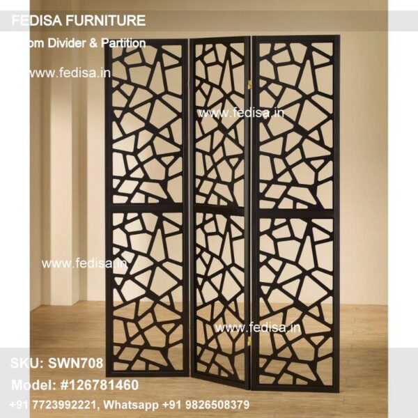 Leaf Room Divider Temporary Wall Partition Wooden Screen Divider Rolling Room Divider