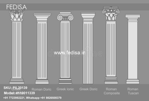 Axially Loaded Column Pillar Color Design Front House Round Pillar Design