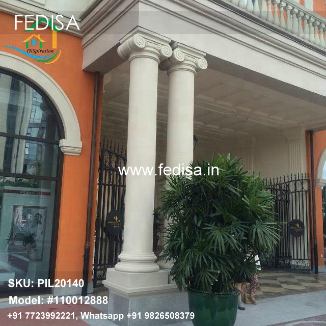 Front Elevation Column Design Pop Design For Round Pillar Cnc Pillar Design