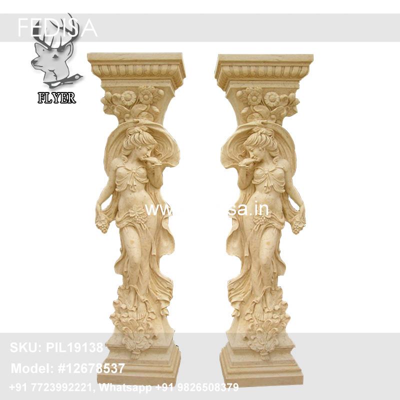 Round Stone Pillars New Model Pillar Design Dining Hall Pillar Design
