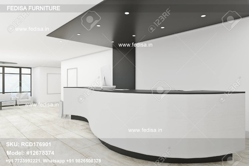 L Shaped Reception Desk Behind Reception Desk White High Gloss