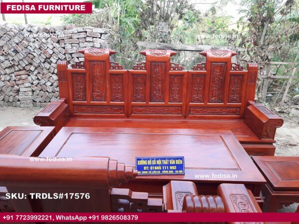 163 Piece Sofa Set L Shape Sofa Set Under 320000 Hall Partition Wood Design Green Sofa Set