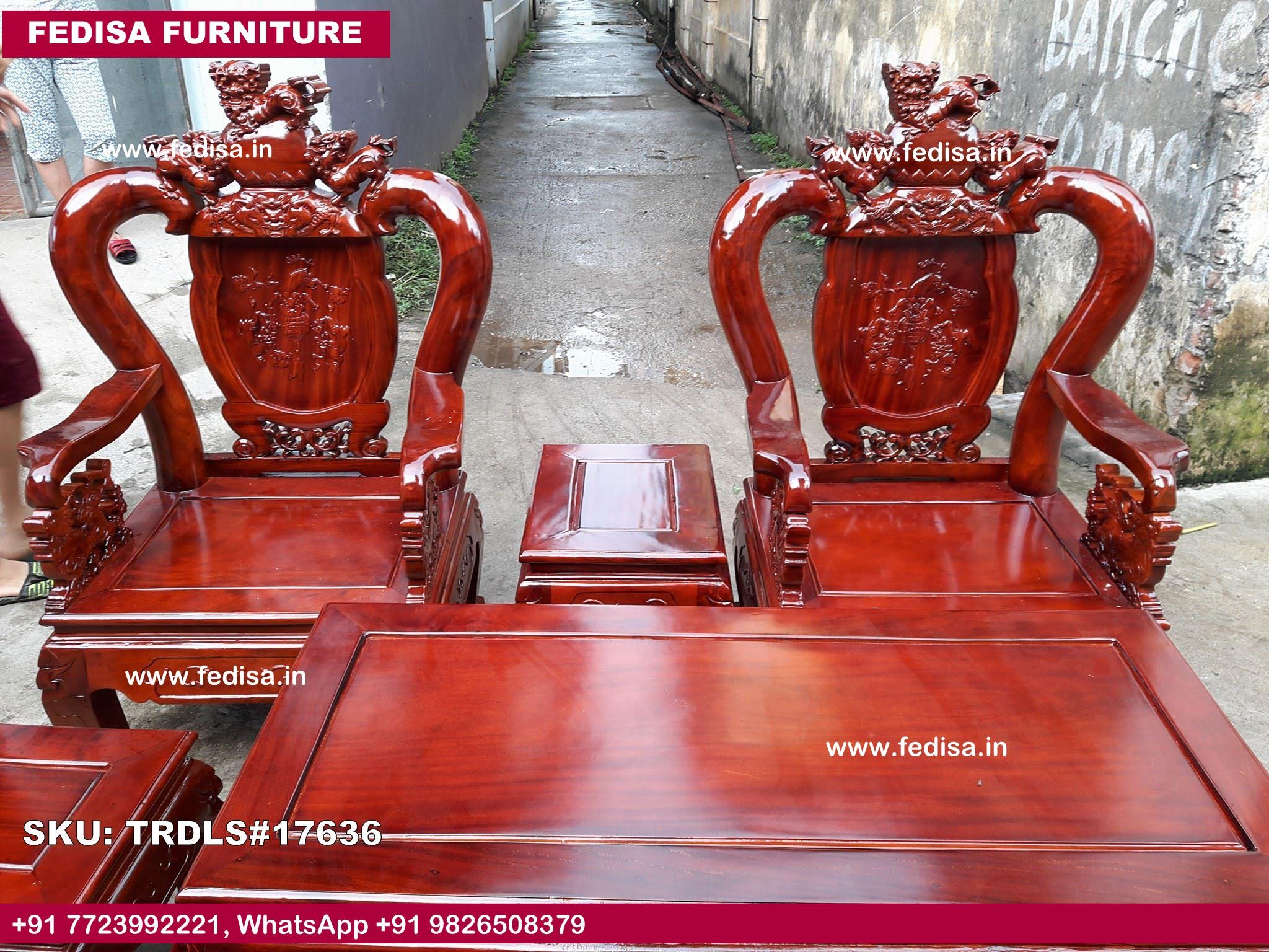 Antique Wooden Sofa Set L Shape Sofa Set With Center Table Black And