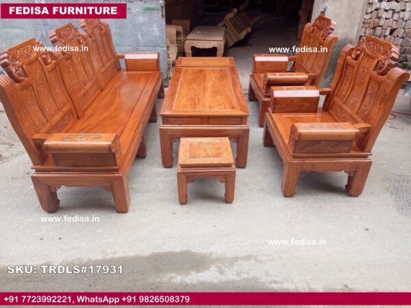 Plywood Sofa Set L Shape Sofa Set Wooden Dark Blue Couch Home Decor Sofa Set