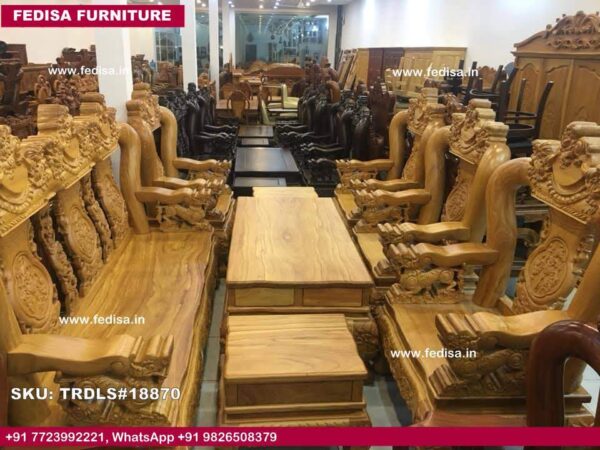 165 Seater Wooden Sofa Set L Shape Sofa With Corner Table Living Room Dining Room Ikea Online Sofa Set