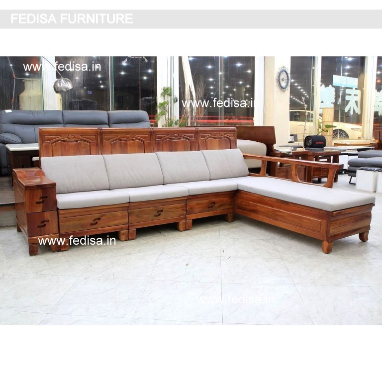 Sheesham Wood L Shaped Sofa Sagwan Wood Sofa Set Wooden Sofa Set Low