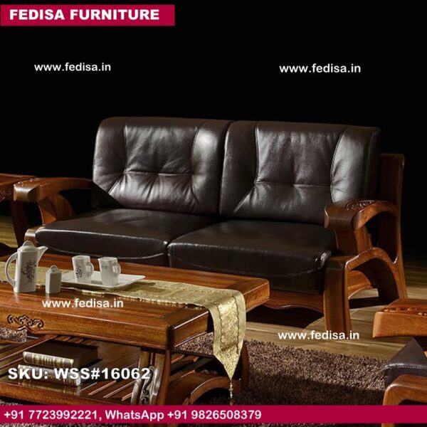 Teak Wood L Shape Sofa Modern Couch Set Sofa Set With Table Wooden Corner Sofa